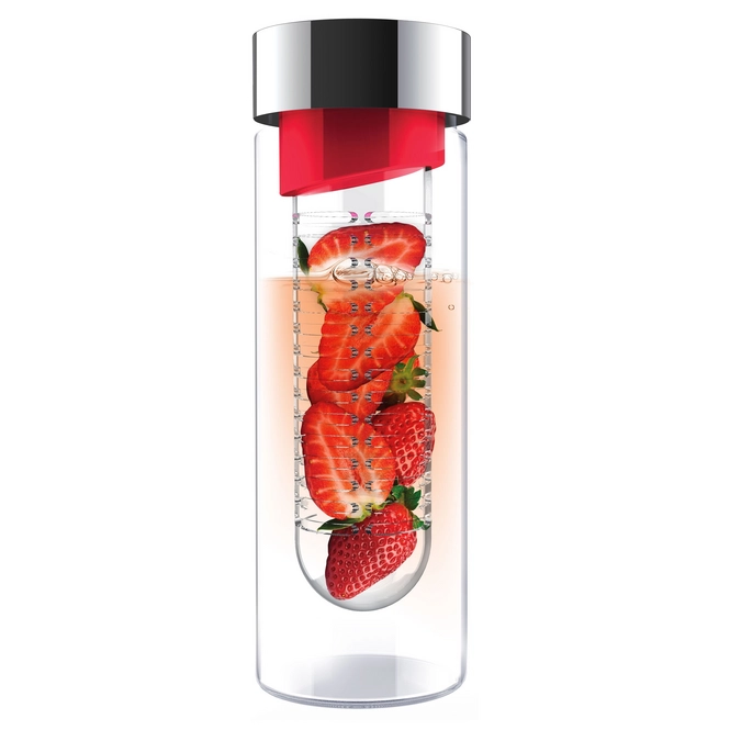 Water Bottle Asobu Flavour It Red Silver 480 ml
