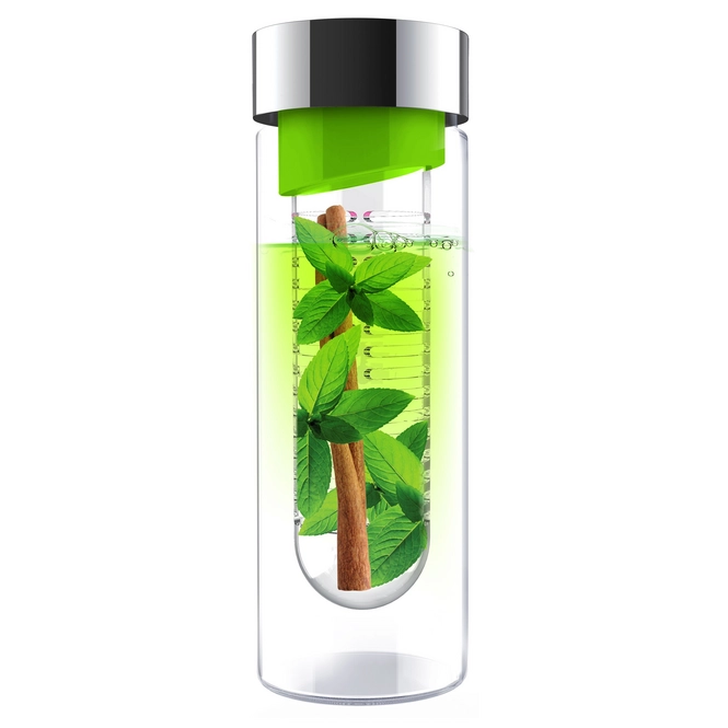 Water Bottle Asobu Flavour It Green Silver 480 ml