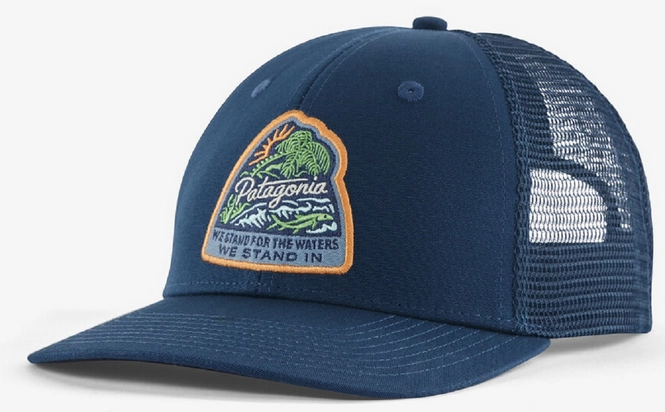 Cap Patagonia Unisex Take A Stand Trucker Hat Bayou Badge Tidepool Blue