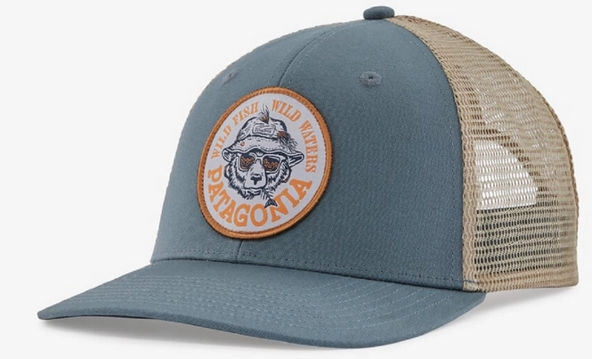 Cap Patagonia Unisex Take A Stand Trucker Hat Wild Grizz Plume Grey