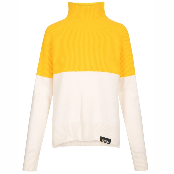 Jumper National Geographic Women Merino-Blend Sweater Offwhite