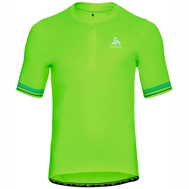 Cycling Jersey Odlo Men's Stand-Up Collar S/S 1/2 Zip Element Lounge Lizard
