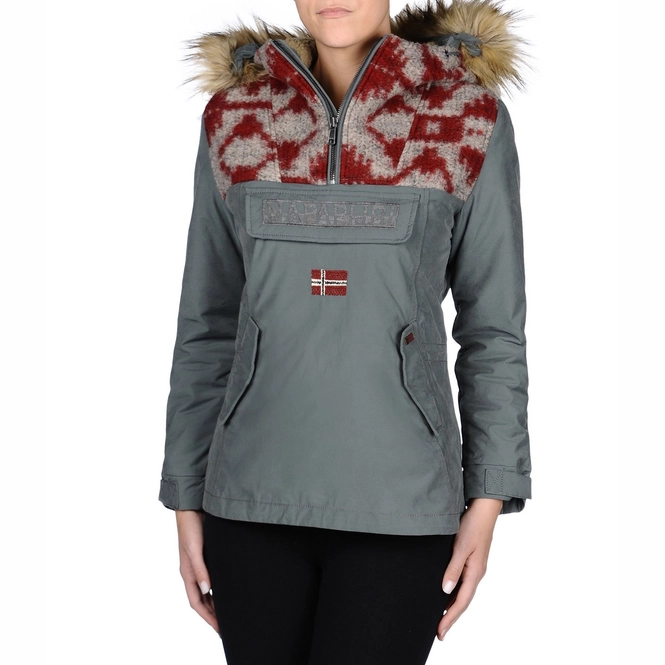 Winter Jacket Napapijri Arnessy Grey Green Women