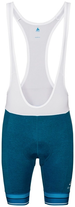 Cycling Trousers Odlo Men Tights Short Suspenders Zeroweight Mykonos Blue