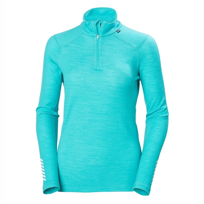 Undershirt Helly Hansen Women Lifa Merino Midweight 1/2 Zip Turquoise