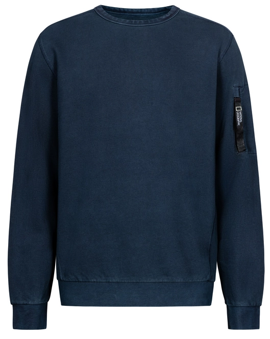 Jumper National Geographic Men Garment Dyed Crewneck Navy