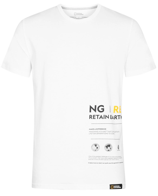 T-Shirt National Geographic Mens With Front-Print White