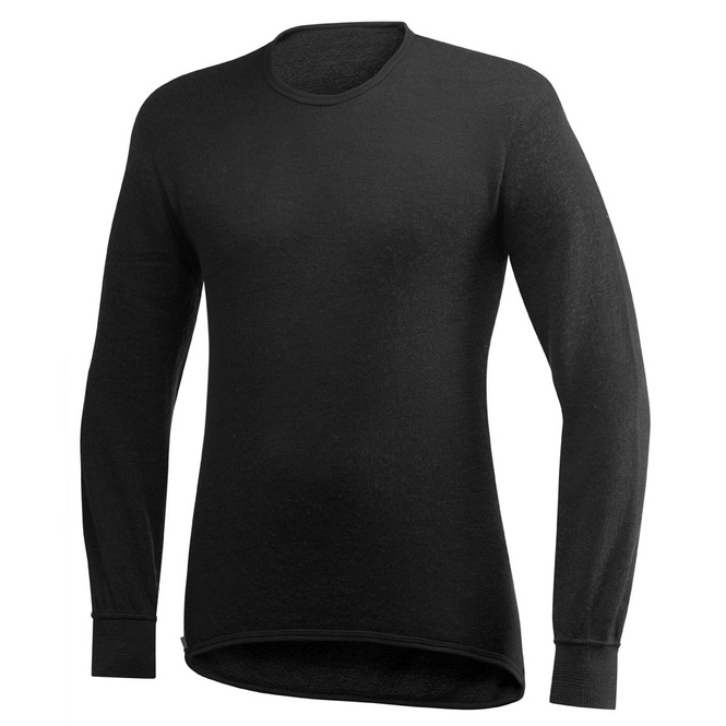 Thermal Long Sleeve T-Shirt Woolpower Crewneck 200 Black