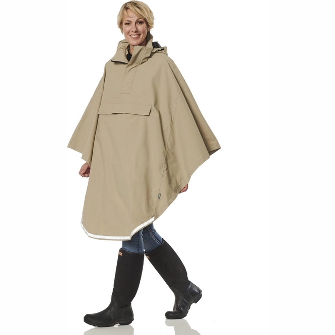 Poncho Happy Rainy Days Rain Cape Beige