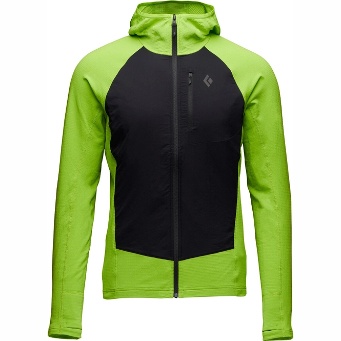 Zip Sweatshirt Black Diamond Men Coefficient Lt Hybrid Hoody Lime Green Black