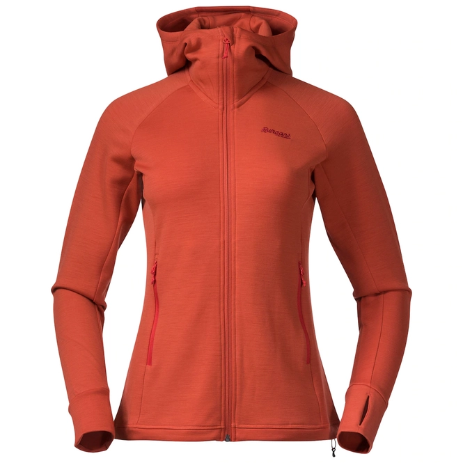 Sweatshirt Bergans Women Ulstein Wool Hood Jacket Brick