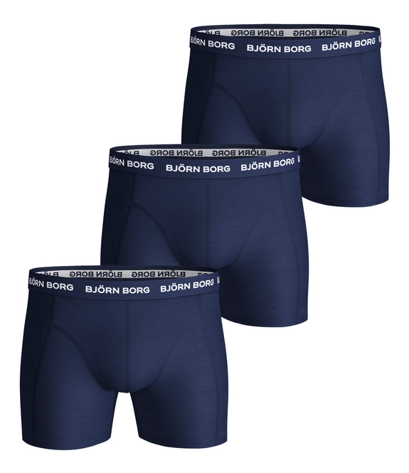 Boxers Björn Borg Men Essenstial Solid Blue Depths (3 pack)