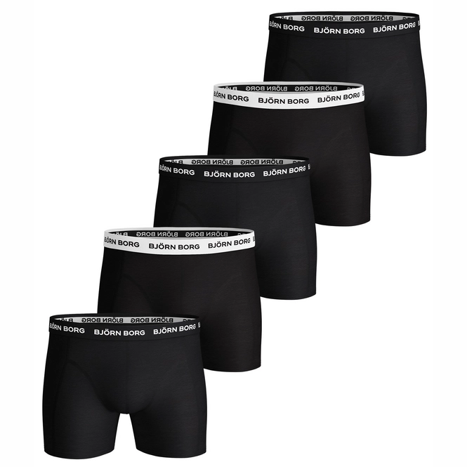 Boxers Björn Borg Men Essential Solid Black (5 pack)
