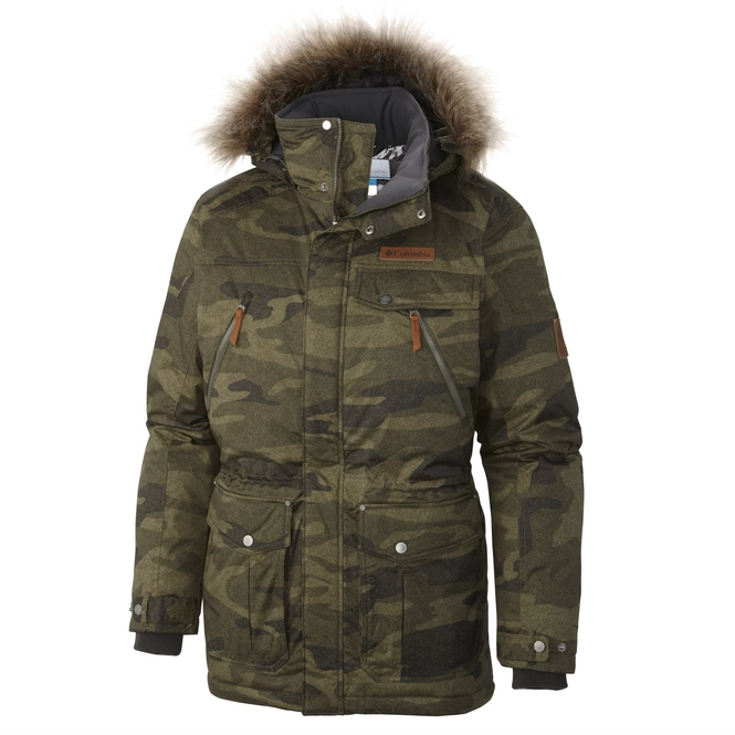 Winter Jacket Columbia Barlow Pass 550 TurboDown Men's Peatmoss Camo Print