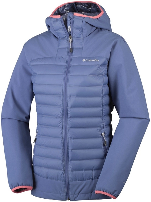 Winter Jacket Columbia Dutch Hollow Hybrid Women's Bluebell Hot Coral