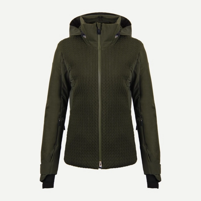 Ski Jacket KJUS Women Smocked Luxe Jacket Dark Olive