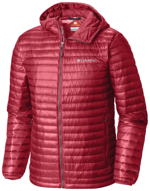 Winter Jacket Columbia Platinum Plus 740 TurboDown Hooded Men's Mountain Red