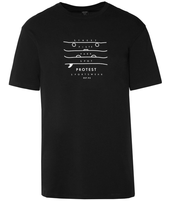 T-Shirt Protest Men Curly SS True Black