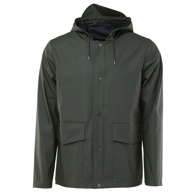 Raincoat RAINS Short Hooded Coat Green