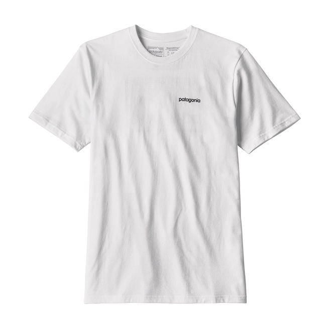 T-Shirt Patagonia Men's Line Logo Badge Responsibili-Tee White w/Dolomite Blue