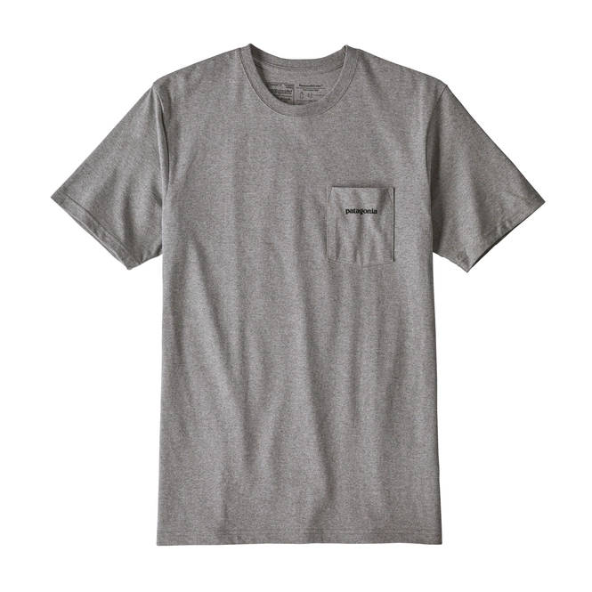 T-Shirt Patagonia Men's P-6 Logo Pocket Responsibili-Tee Gravel Heather