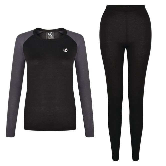 Base Layer Set Dare2B Women Exchange Black Ebony Grey