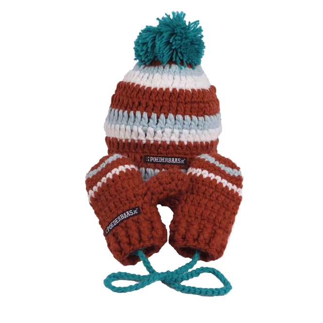 Beanie Poederbaas Baby Blue Brown Light Blue