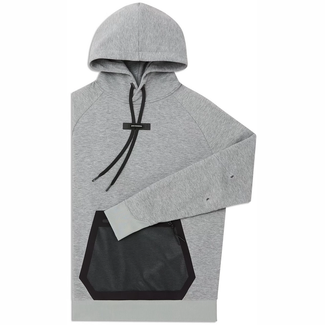 Hoodie on Running Men Grey