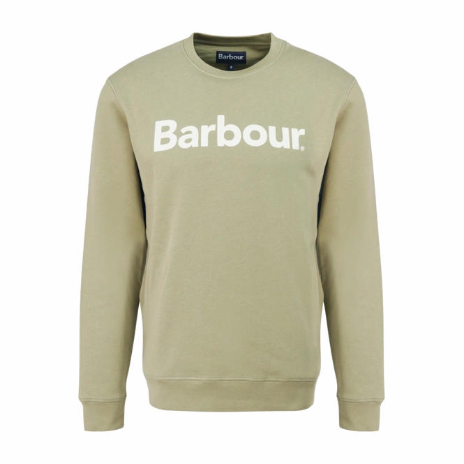 Jumper Barbour Men Logo Crew Bleached Olive