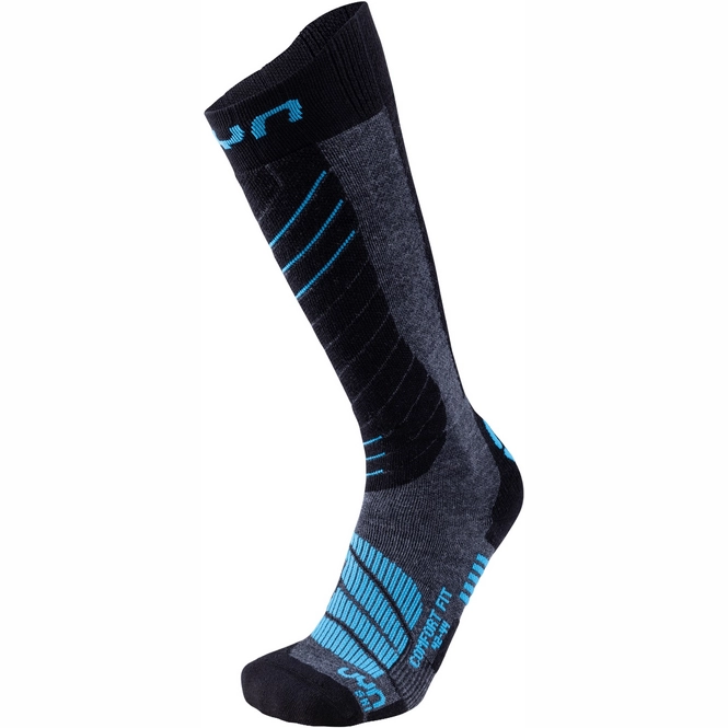Ski Socks UYN Men Comfort Fit Medium Grey Melange Azure