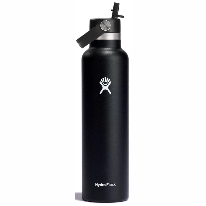 Thermal Flask Hydro Flask Standard Flex Straw Cap Black 621 ml