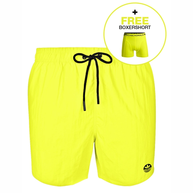 Swimming Trunks Muchachomalo Men Solid Neon Yellow