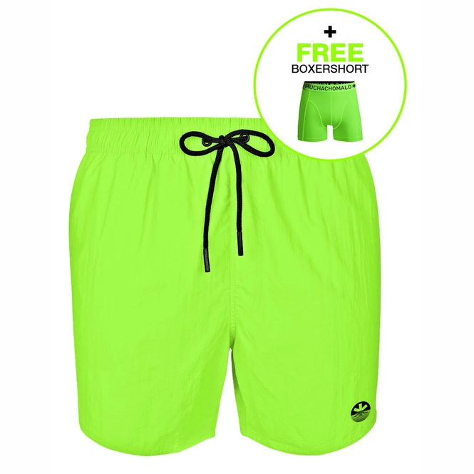 Swimming Trunks Muchachomalo Men Solid Neon Green