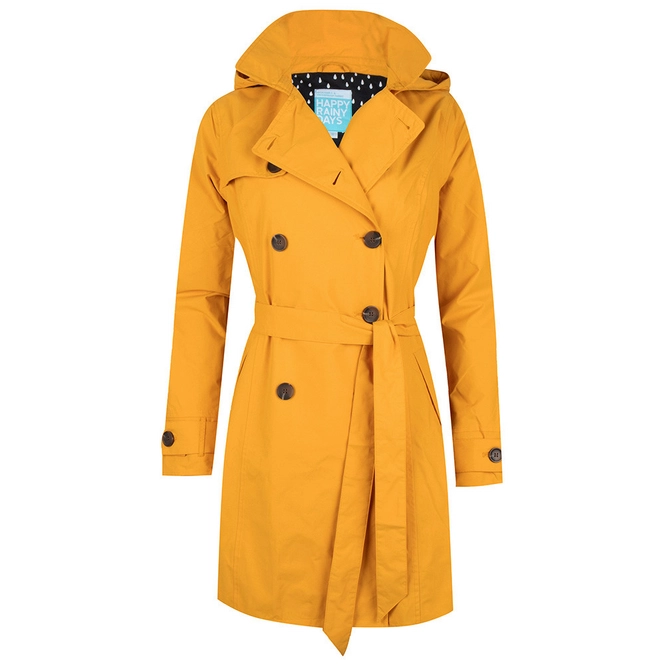Raincoat Happy Rainy Days Trenchcoat Zipper Goldie Gold