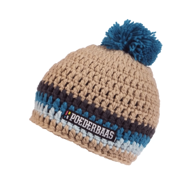 Beanie Poederbaas Short Colourful Cobalt Beige