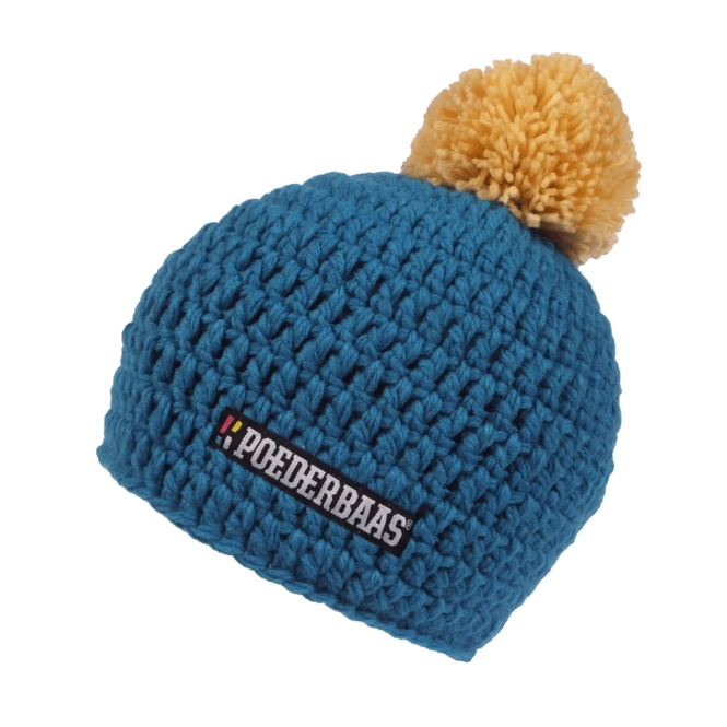 Beanie Poederbaas Short Colourful Blue Yellow