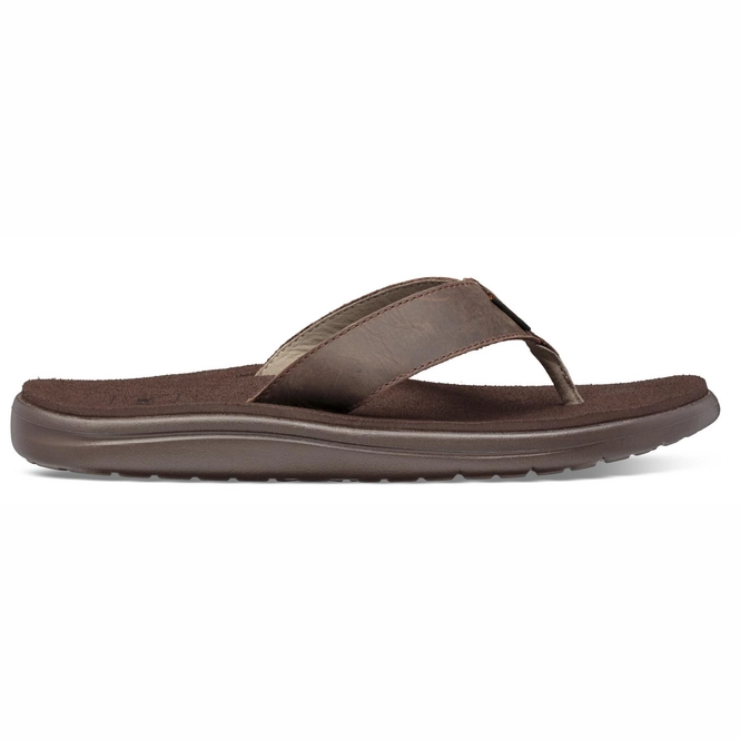 Flip Flops Teva Men Voya Flip Leather Chocolate Brown