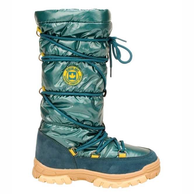 Snow Boots Winter-Grip Girls Glossed Highness Petrol Marine Yellow