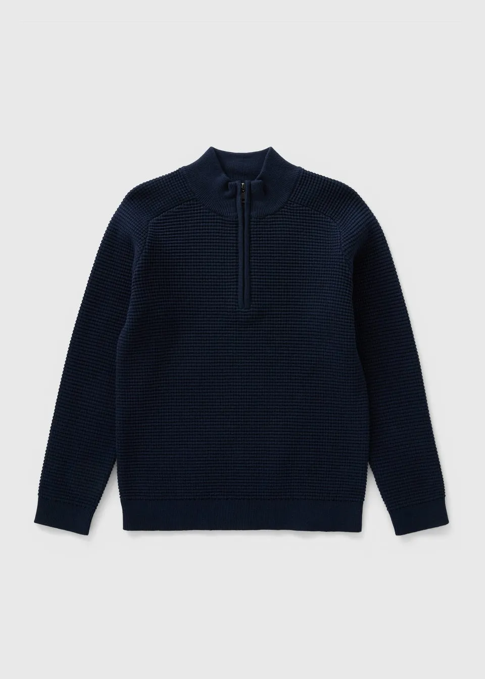 Boys Navy 1/4 Zip Knitted Jumper (7-15yrs)