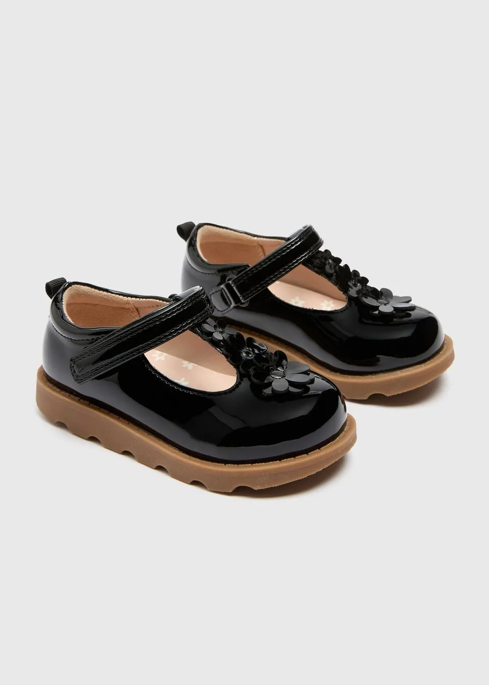 Girls Black T-Bar Patent Shoes (Younger 4-12)