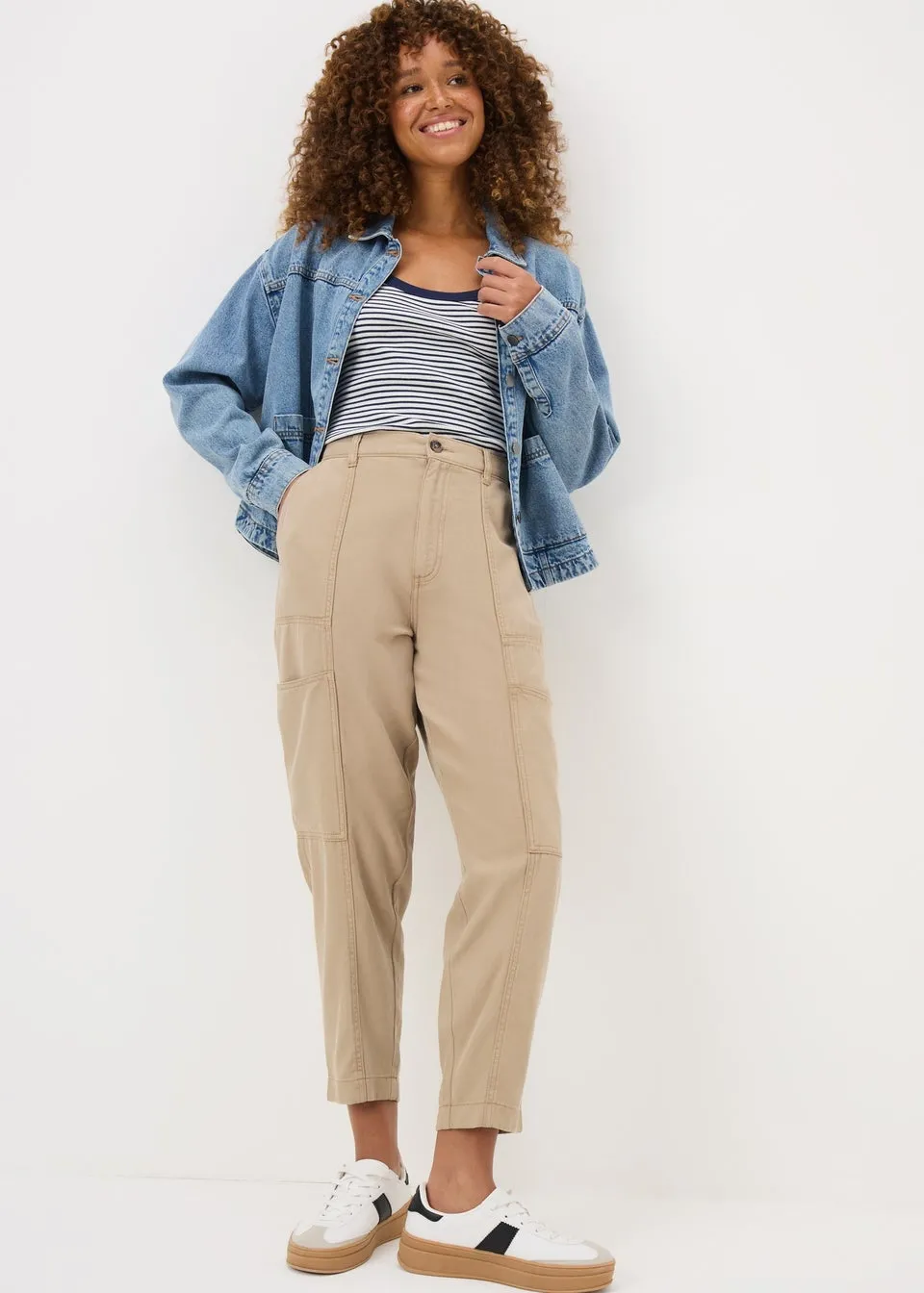 Beige Utility Trousers