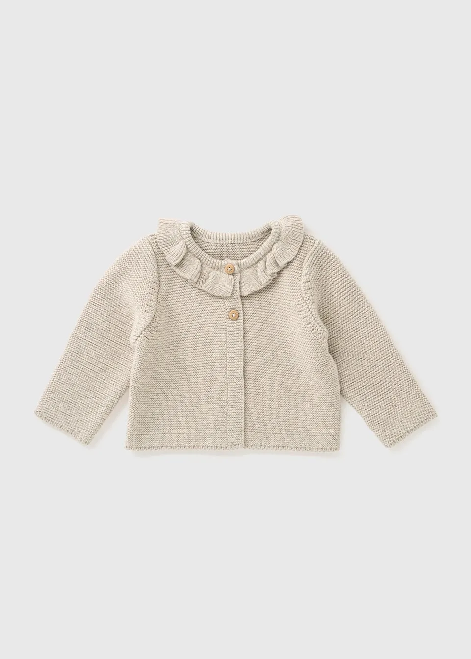 Baby Mocha Frill Knit Cardigan (Newborn-23mths)