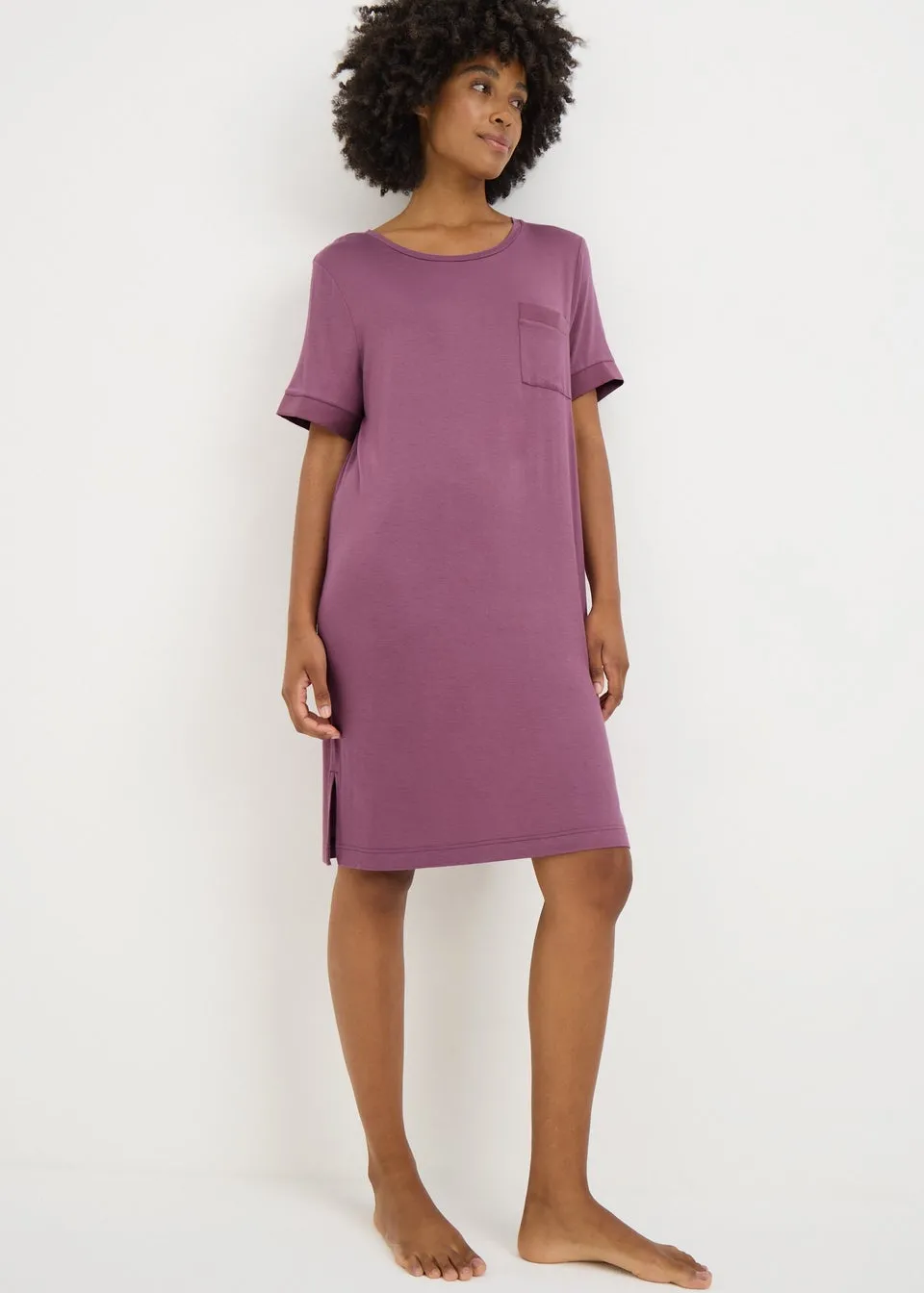 Plum Lace Detail Nightie