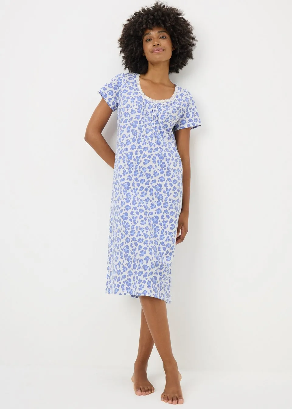 Blue Lace Floral Nightie