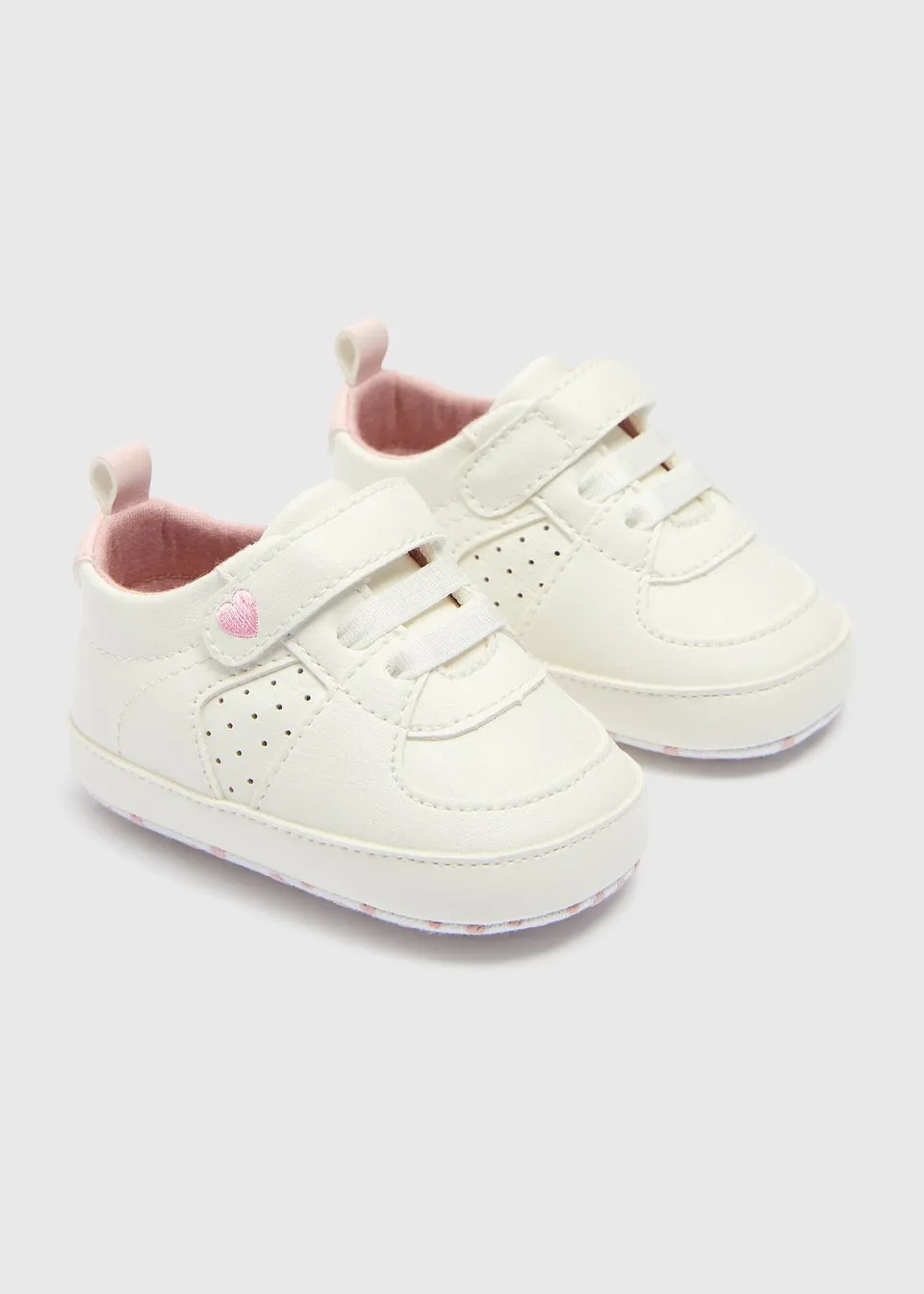 Baby White Retro Trainers (Newborn-18mths)
