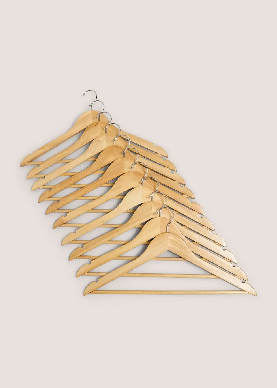 20 Piece Natural Wooden Hangers
