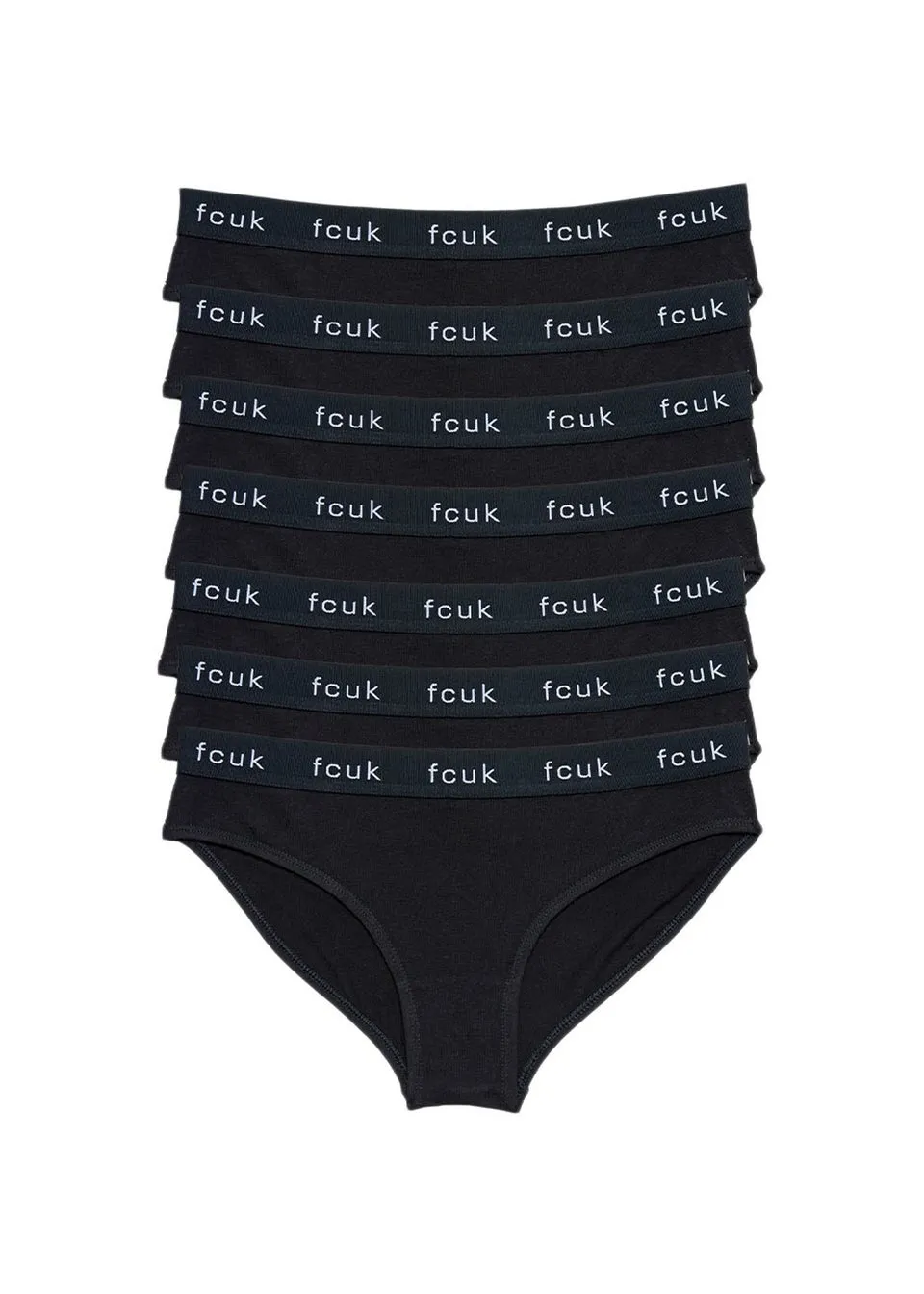 French Connection Black 7 Pack Cotton Ladies Briefs