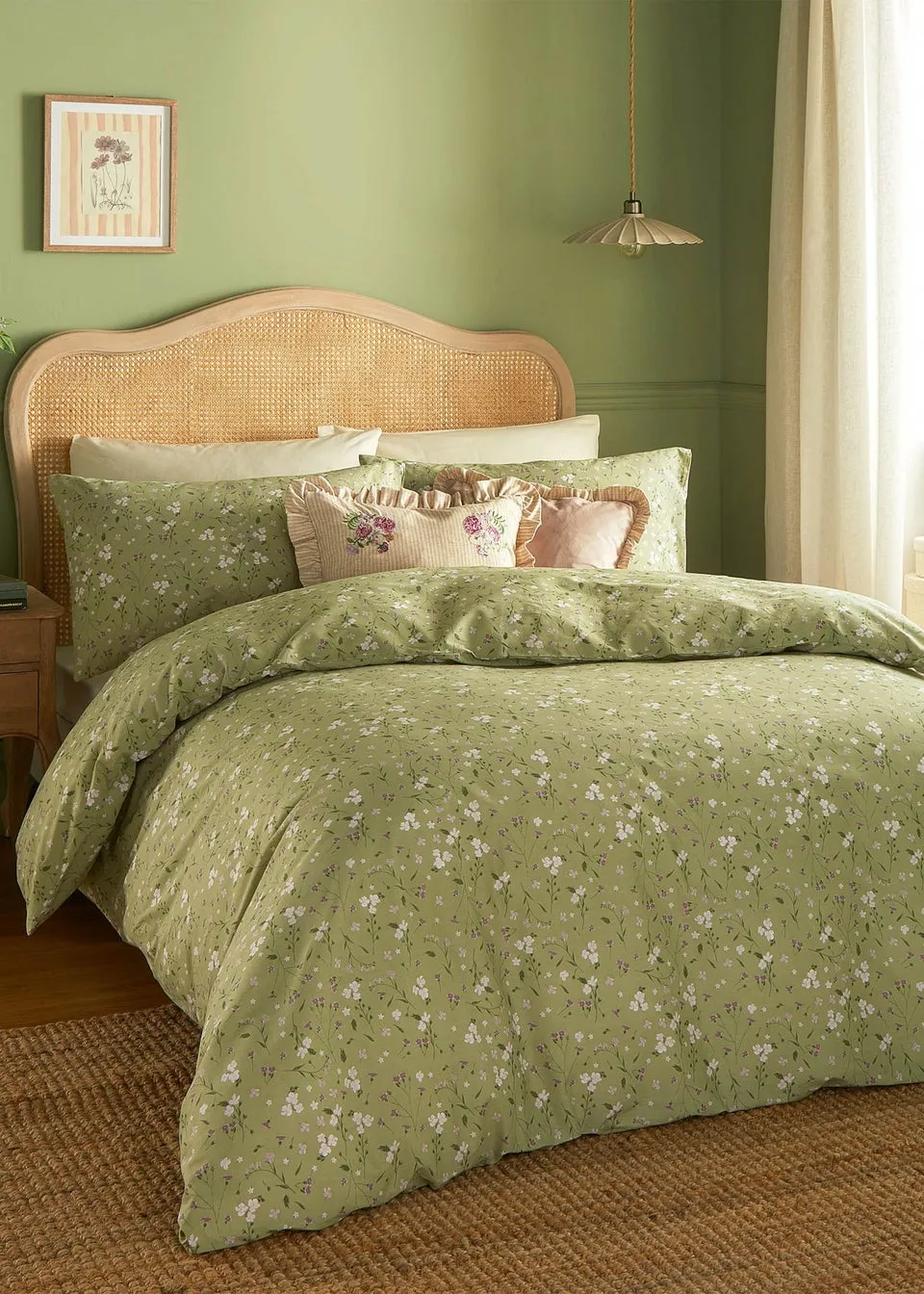 Wylder Bronte Printed Floral Duvet Cover Set Sage