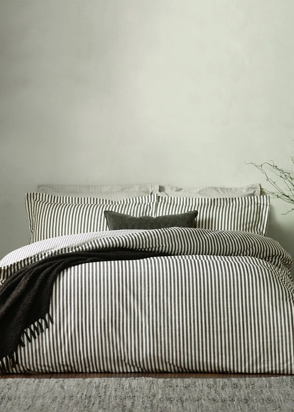 Yard Hebden Melange Stripe Cotton Duvet Cover Set