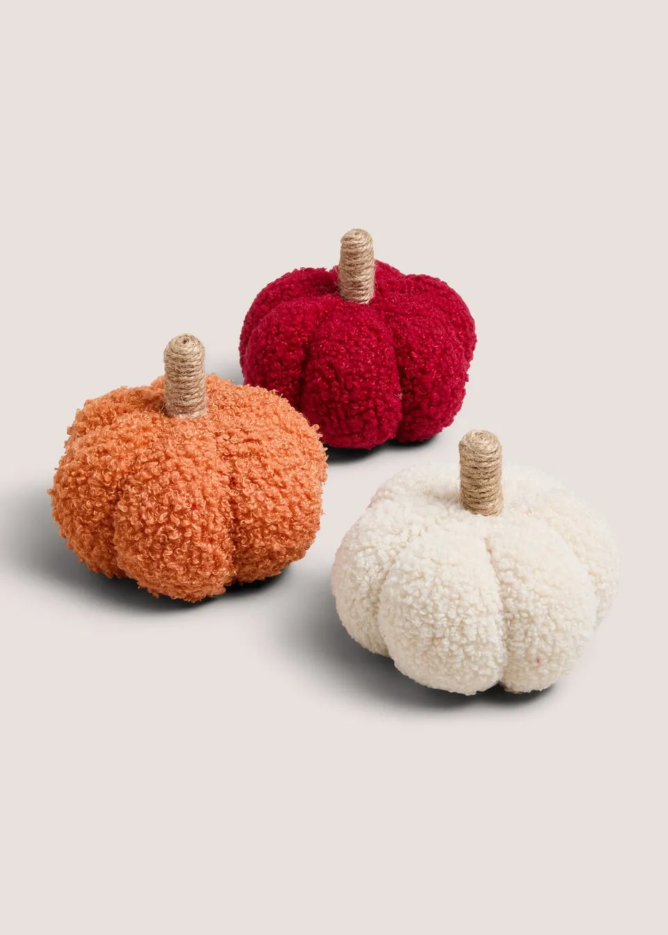 3 Piece Multicolour Boucle Pumpkins